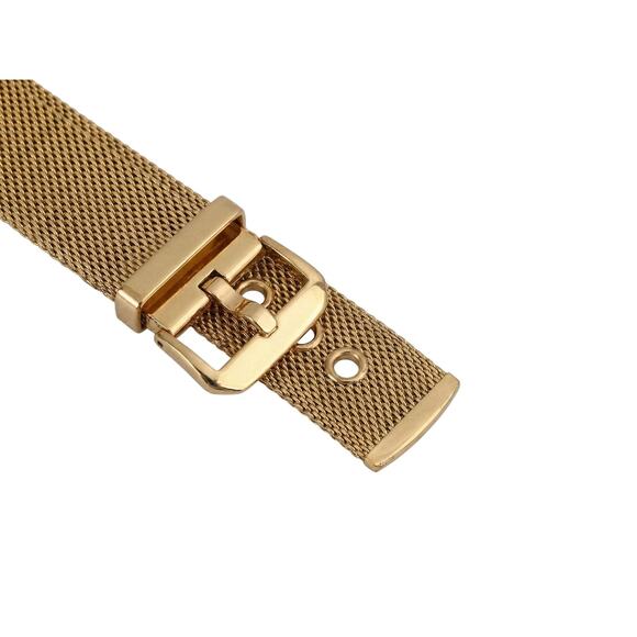 Gold Plated Mesh Vintage 1980s Bracelet with Buckle Clasp - Picture 4 of 6